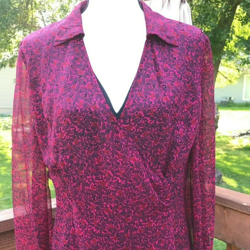 ALFANI Women's Blouse Long sleeve V-neck Size 10.